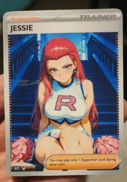 Jessie - Waifu - Goddess - Anime - DIY - Full Art - Glossy - Trainer Card - Image 1
