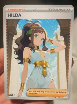 Hilda - Anime - TCG - Waifu - Goddess - DIY - Full Art - Glossy - Trainer Card - Image 1