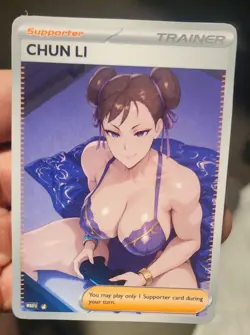 Chun Li - Waifu - Goddess - Anime - DIY - Full Art - Glossy - Trainer Card - Image 1