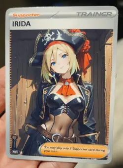 Irida - Waifu - Goddess - Anime - DIY - Full Art - Glossy - Trainer Card - Image 1