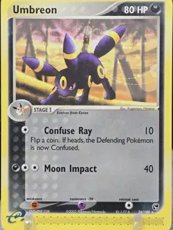 Pokemon Card Umbreon #24/100 WOTC E-Series Sandstorm 2003 Non Holo Rare E-Reader - Image 5