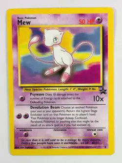 Mew # 8 Black Star Promo Non Holo WotC 1999 Vintage Pokemon TCG Card - Image 1