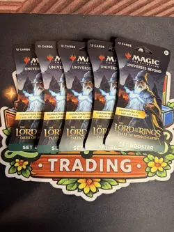Lot of 5x MTG The Lord of The Rings Sleeved Booster Packs Factory Sealed - Image 1