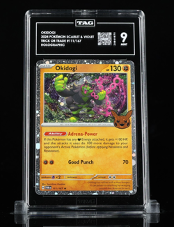 TAG 9 2024 OKIDOGI 2024 POKEMON SCARLET & VIOLET #111/167 TRICK OR TRADE HOLO - Image 1