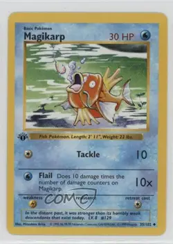 Magikarp Shadowless 1st Ed. Pokemon Base Set #35 1999 - Image 1