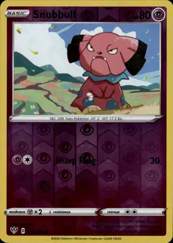 Snubbull Common SWSH03: Darkness Ablaze 070/189 Psychic Reverse Holo Pokemon Car - Image 1