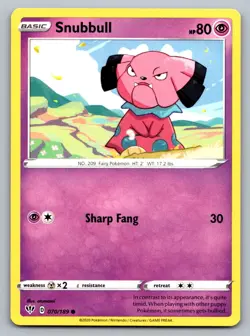 Pokemon TCG SWSH03: Darkness Ablaze Snubbull 070/189 - Image 1
