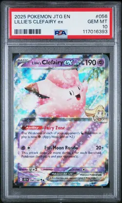 2025 POKEMON JTG EN-JOURNEY TOGETHER #056 LILLIE'S CLEFAIRY EX PSA 10 - Image 1