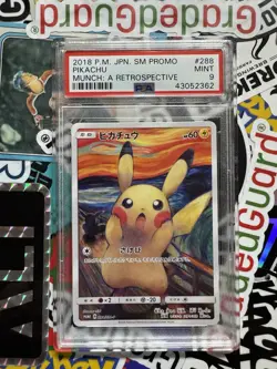 PSA9 Japanese Pokemon Pikachu Munch A Retrospective PROMO 288/SM-P 2018 - Image 1