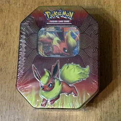 Pokemon TCG: Elemental Power Tin Flareon GX + 4 Packs (Sun & Moon) SEALED 820650806490 - Image 1