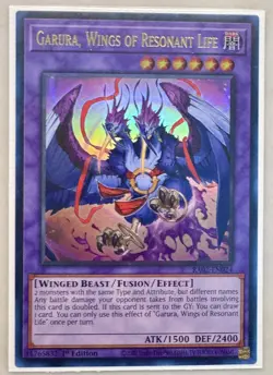 Yugioh! 1x Garura Wings of Resonant Life RA02-EN024 Ultra Rare 1st Ed NM - Image 1