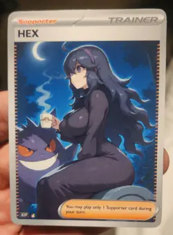 Hex - Anime - TCG - Waifu - Goddess - DIY - Full Art - Glossy - Trainer Card - Image 1