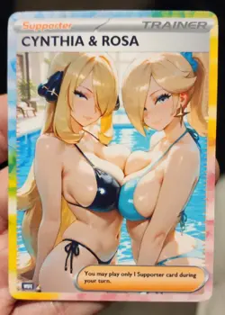 Cynthia - Goddess - Anime - TCG - DIY - Full Art - Waifu - Glossy - Trainer Card - Image 1