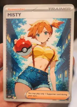 Misty - Anime - TCG - Waifu - Goddess - DIY - Full Art - Glossy - Trainer Card - Image 1