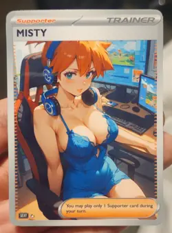Misty - Anime - TCG - Waifu - Goddess - DIY - Full Art - Glossy - Trainer Card - Image 1