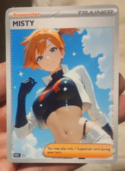 Misty - Goddess - Waifu - Anime - TCG - DIY - Full Art - Glossy - Trainer Card - Image 1