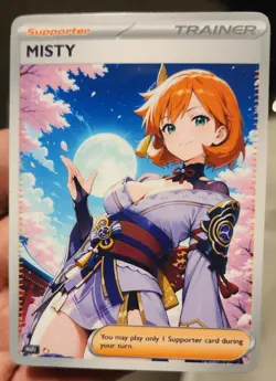 Misty - Anime - TCG - Waifu - Goddess - DIY - Full Art - Glossy - Trainer Card - Image 1