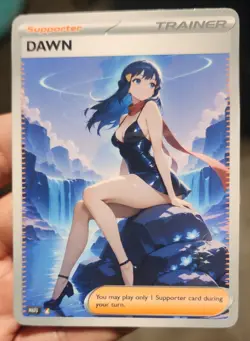 Dawn - Waifu - Goddess - Anime - TCG - DIY - Full Art - Glossy - Trainer Card - Image 1