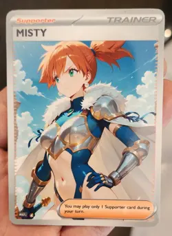 Misty - Waifu - Goddess - Anime - TCG - DIY - Full Art - Glossy - Trainer Card - Image 1
