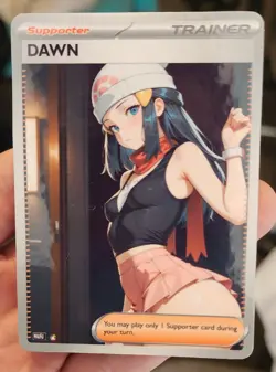 Dawn - Waifu - Goddess - Anime - TCG - DIY - Full Art - Glossy - Trainer Card - Image 1