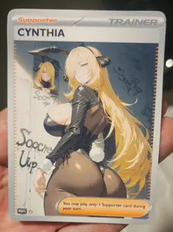 Cynthia - Anime - TCG - Waifu - Goddess - DIY - Full Art - Glossy - Trainer Card - Image 1