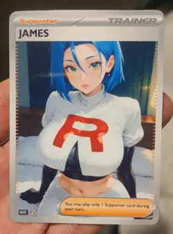 James - Waifu - Goddess - Anime - TCG - DIY - Full Art - Glossy - Trainer Card - Image 1