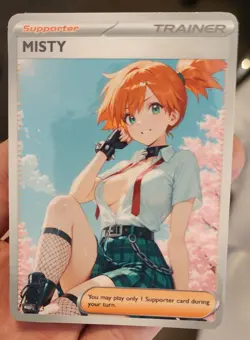 Misty - Anime - TCG - Waifu - Goddess - DIY - Full Art - Glossy - Trainer Card - Image 1