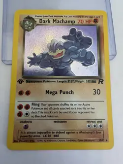 Pokemon Dark Machamp 1st Edition Holo Rare 10/82 Team Rocket 70 HP - Image 1