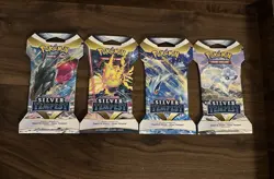 Lot of 4 Pokemon Silver Tempest Sealed Sleeved Booster Packs - All 4 Pack Arts - Image 1