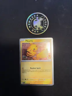 Pikachu 051 /162 Stamped 2026 Pokemon Day 30 Promo TCG With Coin - Swirl - #3 - Image 1