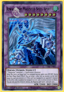 Yugioh! Aiwass, the Magistus Spell Spirit GEIM-EN005 (SR) 1st Ed - Image 1