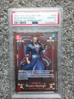 2025 One Piece Op-11 En Silvers Rayleigh Alternate Art Psa 10 - Image 1