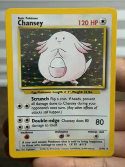 Chansey 3/102 Base Set Holo | Pokemon Card | Light Play - Image 3