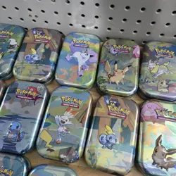 Lot Of 26 EMPTY Pokemon TCG Mini Display Tins Only -No Cards Or Coins 2019 2020 - Image 5