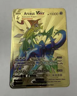 Pokemon 10000point Metal Card TCG Arceus VMAX Golden Metal Card Pokemon Kids - Image 1