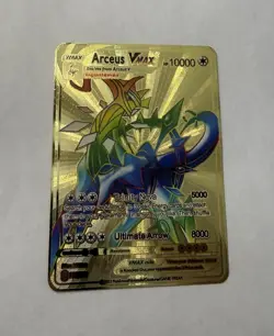 Pokemon 10000point Metal Card TCG Arceus VMAX Golden Metal Card Pokemon Kids - Image 3