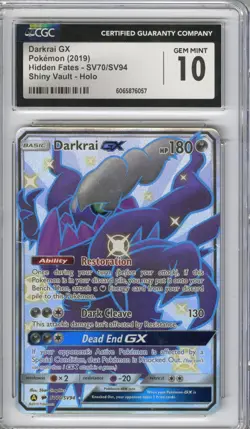 Darkrai GX (Hidden Fates, Shiny Vault), Pokemon, CGC 10 (GEM MINT) - Image 1