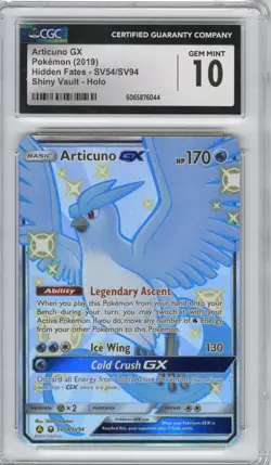 Articuno GX (Hidden Fates, Shiny Vault), Pokemon, CGC 10 (GEM MINT) - Image 1