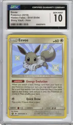 Eevee (Hidden Fates, Shiny Vault), Pokemon, CGC 10 (GEM MINT) - Image 1