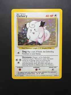 Clefairy 5/102 Base Set Unlimited Holo Rare Pokemon LP+ - Image 1