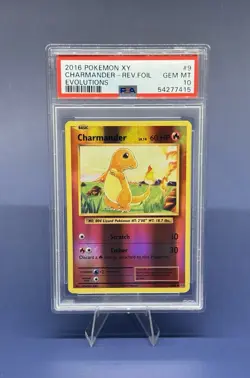PSA 10 💎 2016 Pokemon XY Evolutions CHARMANDER Reverse Foil # 9 - Image 1