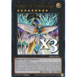 3x Number S38: Titanic Galaxy BLMM-EN038 Ultra Rare NM 1st Ed YUGIOH - Image 1