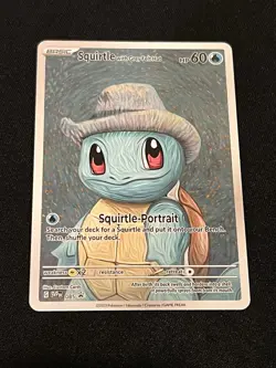 Squirtle with Grey Felt Hat Pokemon x Van Gogh Black Star Promo Fan Art Card NM - Image 1