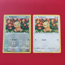 126/203 Teddiursa REVERSE HOLO Set Pair Evolving Skies Pokemon TCG cards Bundle - Image 1