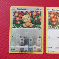126/203 Teddiursa REVERSE HOLO Set Pair Evolving Skies Pokemon TCG cards Bundle - Image 2