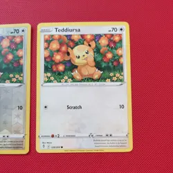 126/203 Teddiursa REVERSE HOLO Set Pair Evolving Skies Pokemon TCG cards Bundle - Image 3