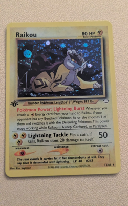 Pokemon TCG Raikou Neo Revelation Holo Card 13/64 Unlimited Rare - Image 1
