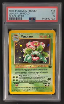 PSA 5 Venusaur 13 Holo Black Star Promo Nintendo Guide Pokemon Graded Card - Image 1