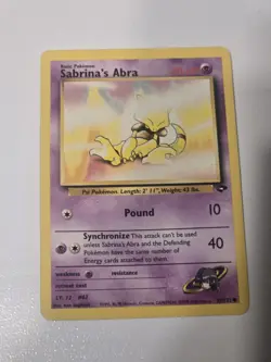 Sabrina's Abra 93/132 Pokemon Card NM/LP Gym Challenge Wizard of the Coast - Image 1
