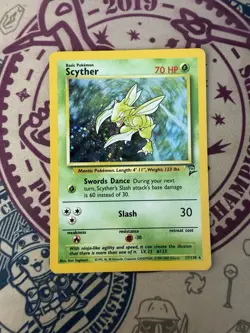 Pokemon Scyther 17/130 Base Set 2 Holo Rare - Image 3